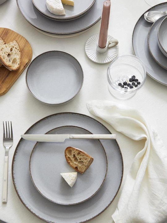 Kutahya Porselen Mood Gray Porcelain Dinnerware Set 24pcs
