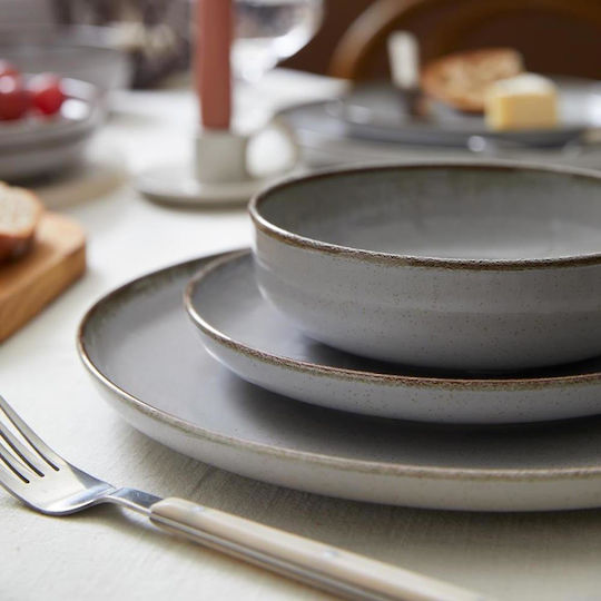 Kutahya Porselen Mood Gray Porcelain Dinnerware Set 24pcs