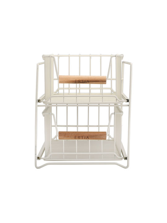 Estia Allure Kitchen Organizer Racks Metallic in Beige Colour 36.5x20.7x25cm