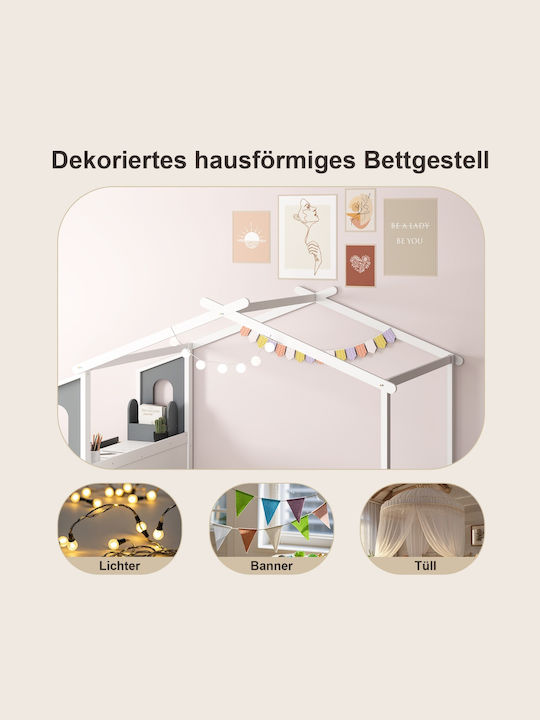 Kinderbett Einzeln mit Stauraum & Schreibtisch für Matratze x