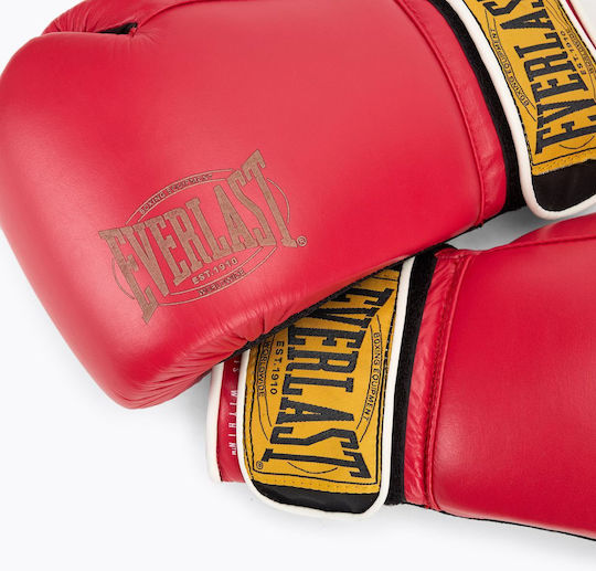 Everlast 1910 Classic Training Mănuși de Box din Piele pentru Competiție Roșii