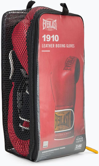Everlast 1910 Classic Training Mănuși de Box din Piele pentru Competiție Roșii