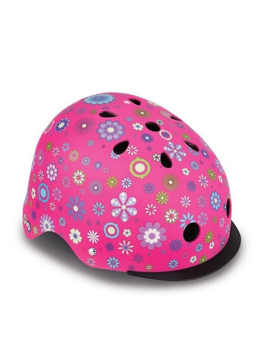 Globber Elite Lights Kids' Helmet for City Bike Pink with LED Light