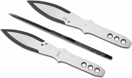 Spyderco Spyder Thrower Medium Cuțit Gri în Husă Din Piele Set 3 Buc