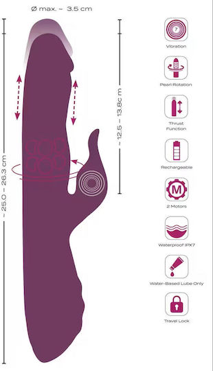 Javida Vibrator Kaninchen mit Fernbedienung 26.3cm Lila