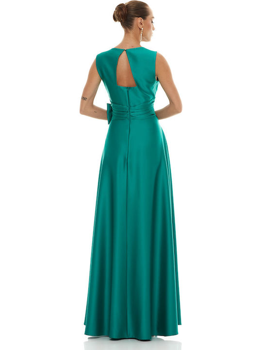Maxi Rochie pentru Nuntă / Botez Satin Verde