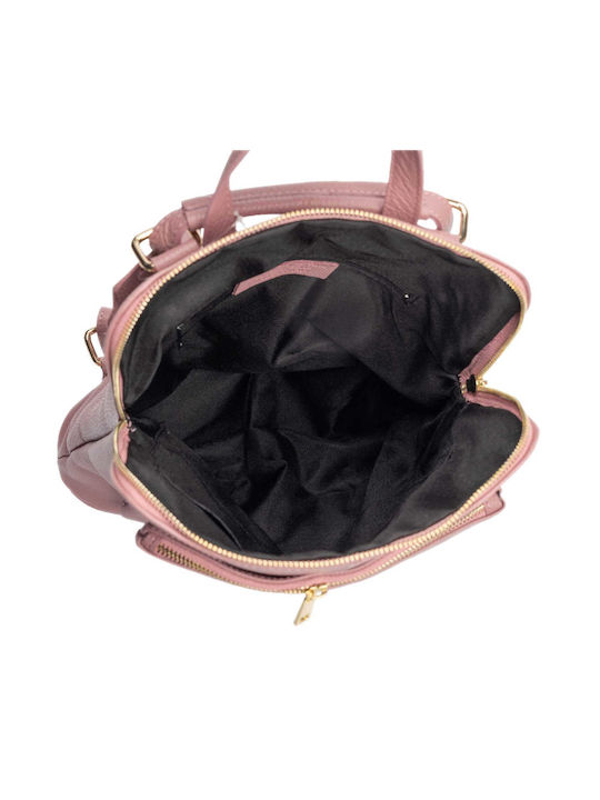 Leder Damentasche Rucksack Rosa