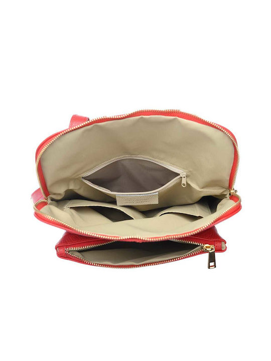 De piele Geantă de damă Rucsac Roșie