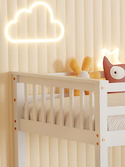 Lantai Kids Bed Bunk Single White for Mattress 90x190cm