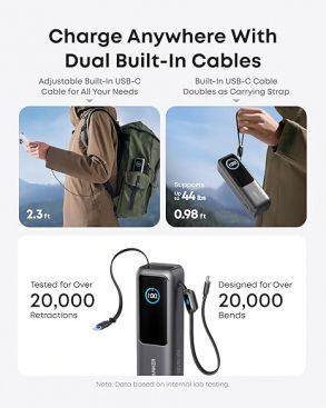 Anker A1695H11 Power Bank 25000mAh 165W με Θύρα USB-A και 2 Θύρες USB-C Power Delivery Γκρι
