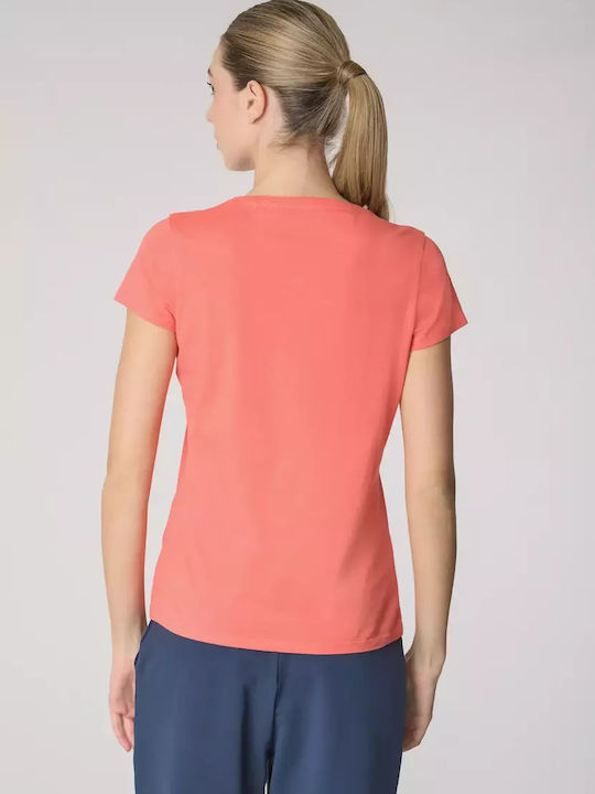 Damen Sport Bluse Kurzärmelig Koralle