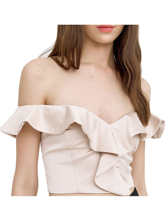 Women's Blouse Corset Off-Shoulder Beige