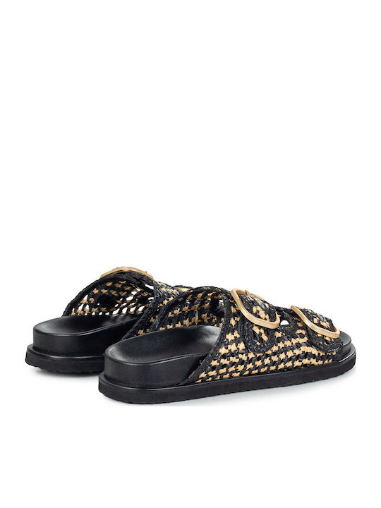 Flache Sandalen für Damen in Schwarz Farbe