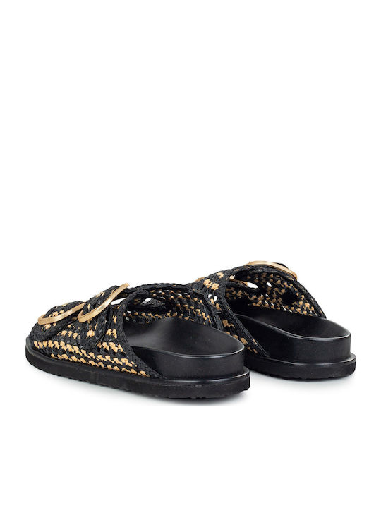 Flache Sandalen für Damen in Schwarz Farbe