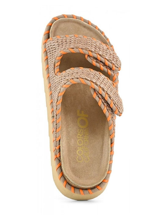 Women's Flat Sandals in Brown Color