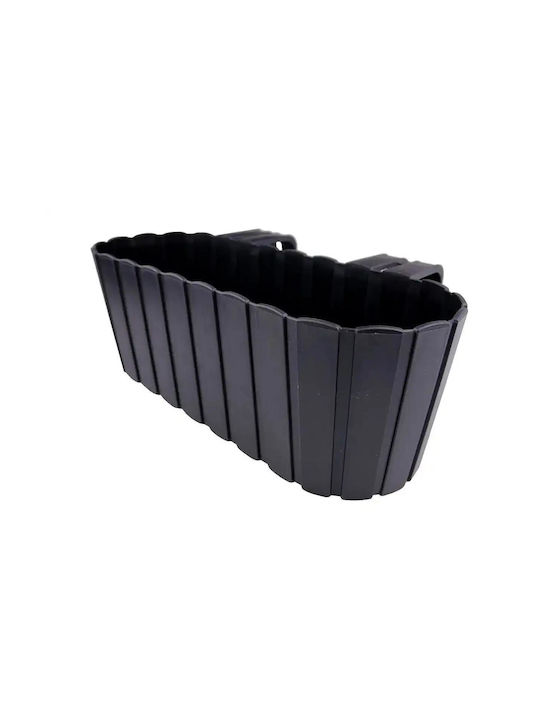 Set 4 Decorative Planters Plastic Stand Anthracite 4.9 L 38.3x21.2x13 Cm Boardee Hook