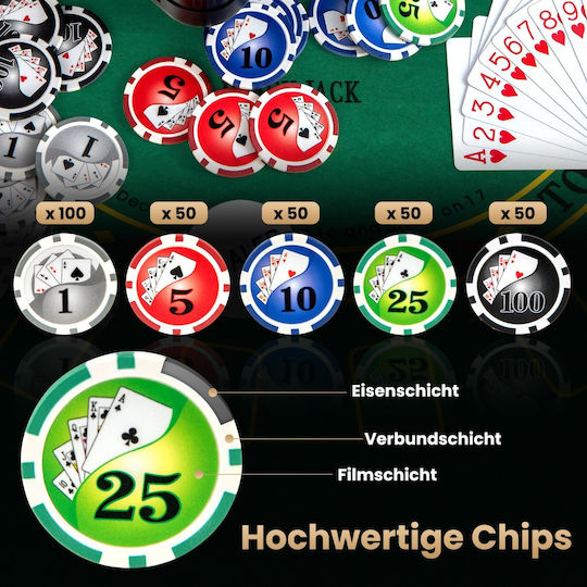 Costway Set 300 Poker Chips with 3 Decks and Felt