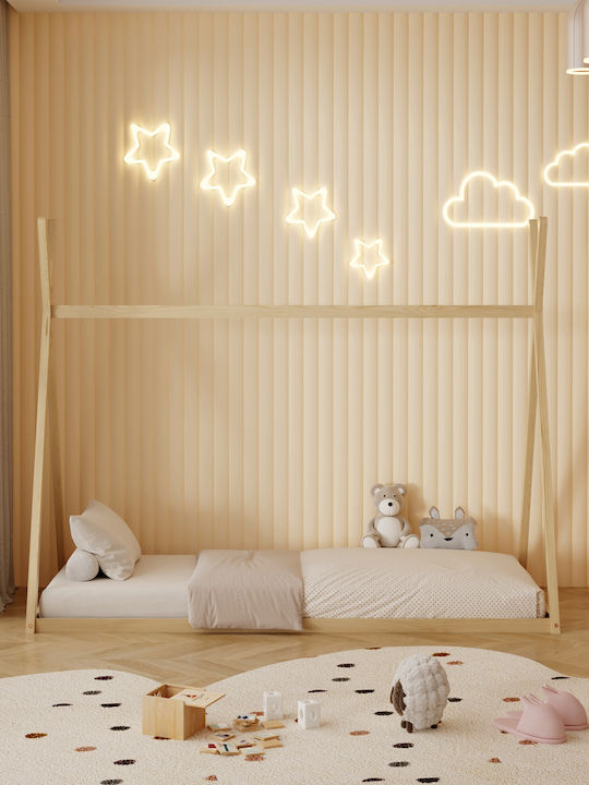 Munk Montessori Kids Bed Montessori Single Beige for Mattress 90x190cm