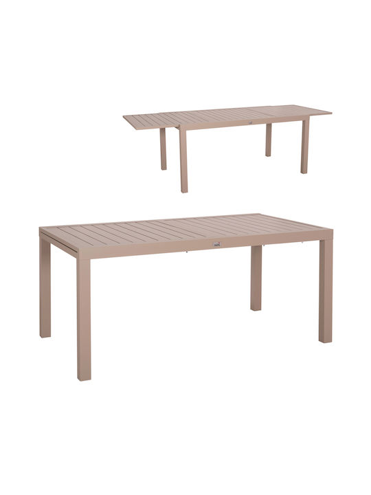 Маса Алуминиево Разтегателена Krum CAPPUCCINO 160x90x73бр