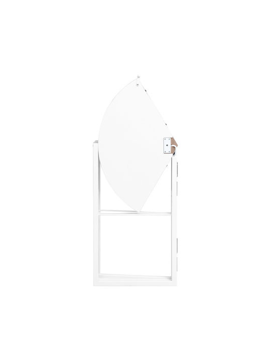 Masă Laterală Rotundă Talen din Lemn Masiv Pliabilă Albă L80xL80xÎ74cm