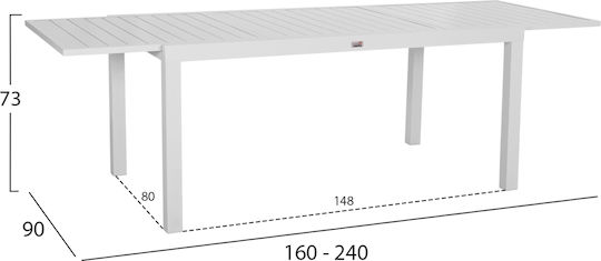 Krum Τραπεζαρίας Επεκτεινόμενο Λευκό 160+80x90x73εκ. Krum Τραπεζαρίας Επεκτεινόμενο Λευκό 160+80x90x73εκ.