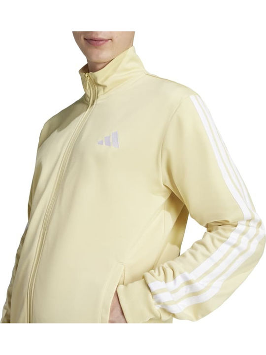 Basic 3-stripes Tricot Trainingsanzug Glänzend Light Yellow