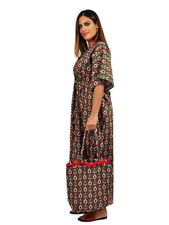 Kalimera Clothing Athens Damen Maxi Kaftan Strand Green