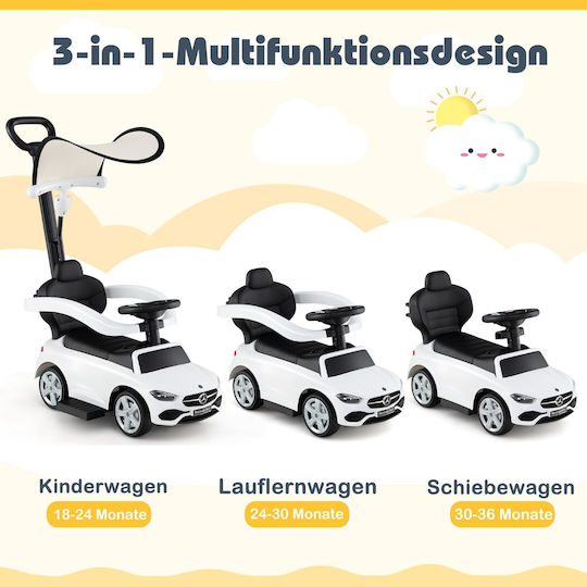 Costway Baby Walker Car Ride On for 36++ Months with Sounds TQ10365WH