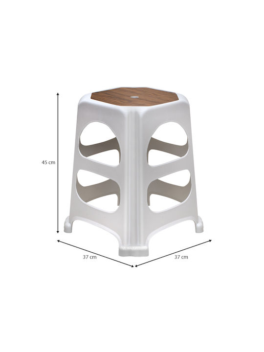 Outdoor Stool Made of Polypropylene Desia White 37x37x45cm