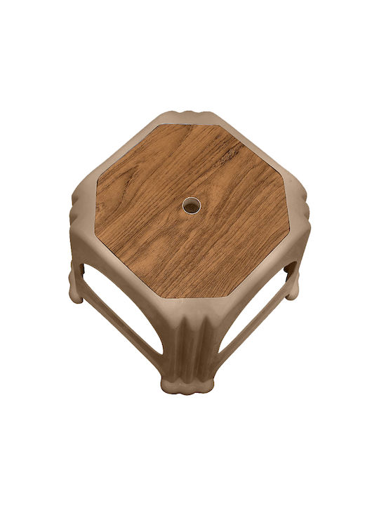 Σκαμνάκι από Πολυπροπυλένιο Desia Μπεζ 35x35x32cm