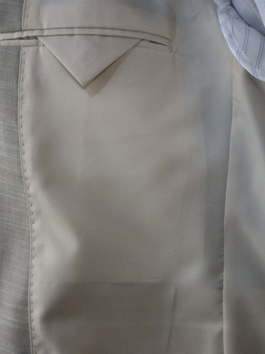 Ανδρικό Κοστούμι με Στενή Εφαρμογή Beige