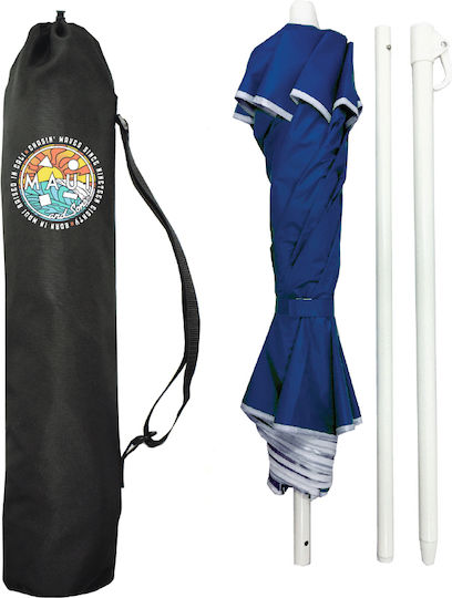 Maui & Sons Maui & Sons Strandsonnenschirm Aluminium Durchmesser 1.7m mit UV Schutz und Strand Sonnenschirm Blau