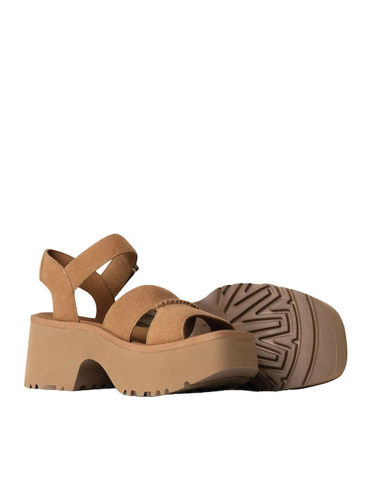 UGG New Heights Δερμάτινα Πέδιλα Ταμπά