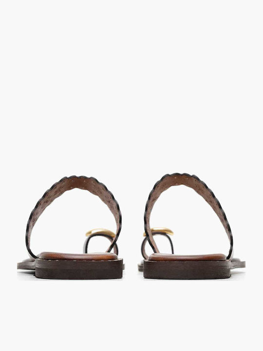 Sandale Casual Damă Din Piele Maro