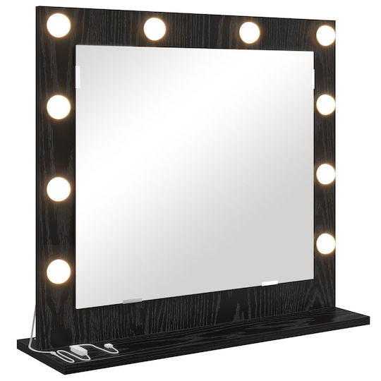 vidaXL Schminkspiegel mit Licht 60x55cm Schwarz