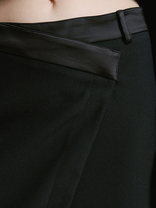 Satin High-waisted Maxi Skirt Black