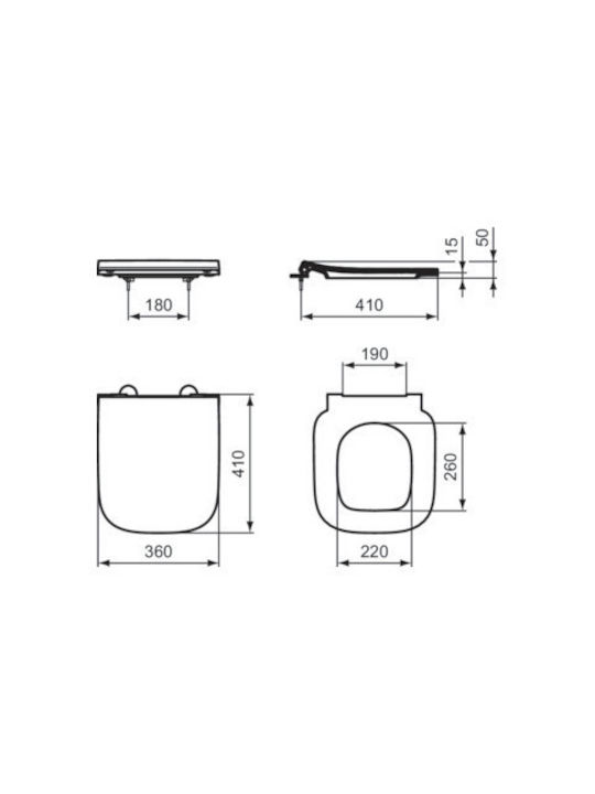 Ideal Standard I.life Space Toaletă de podea Albă