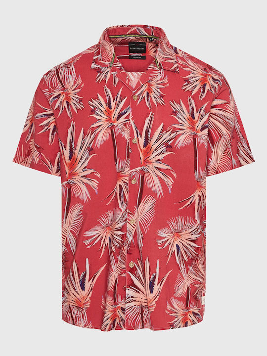 Short-sleeved Shirt in Wide Line Orange