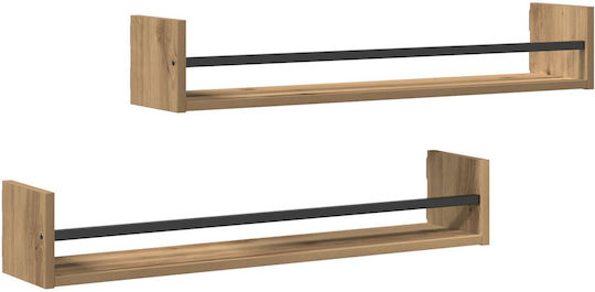 Regale Wand 869086 2Stück 80x16x14εκ. Walnut Regale Wand 869086 2Stück 80x16x14εκ. Walnut