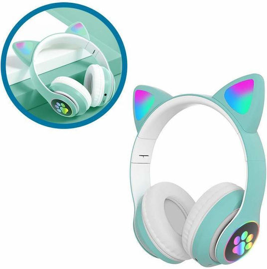 Ασύρματα Bluetooth Παιδικά Over Ear Ακουστικά με 8 ώρες Λειτουργίας Τιρκουάζ