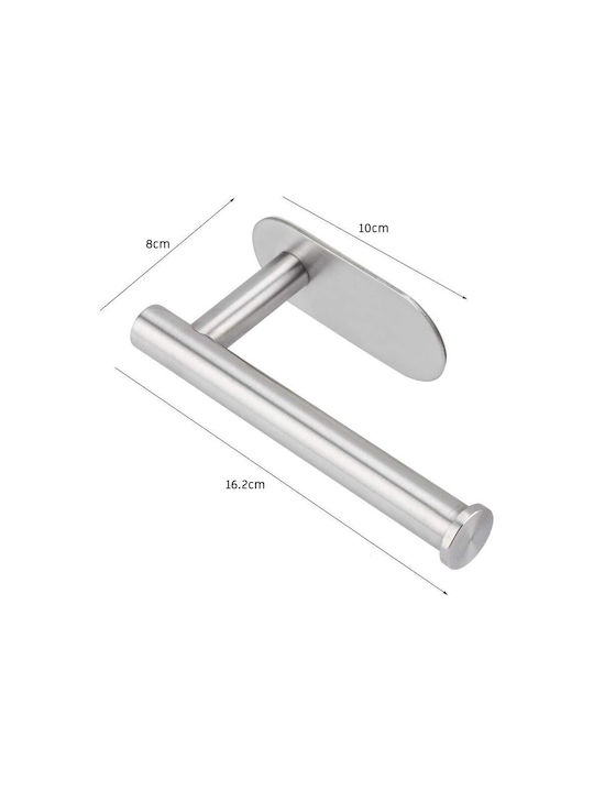Wandmontierter selbstklebender Metall-Einzelpapierhalter für das Badezimmer 16x8cm Silber