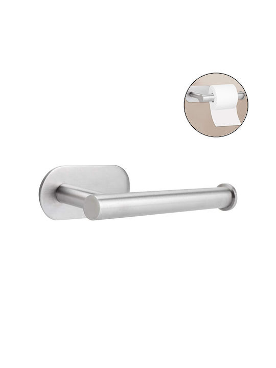 Wandmontierter selbstklebender Metall-Einzelpapierhalter für das Badezimmer 16x8cm Silber
