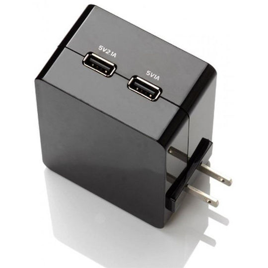 Orico Încărcător cu Cablu Integrat cu 2 Porturi USB-A Negruς (DCA-2U-BK)