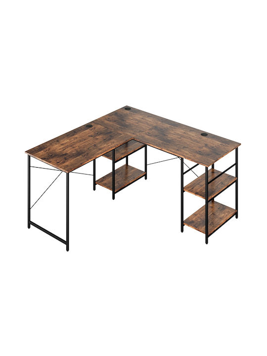 Birou De Calculatoare Din Lemn Maro Cu Picioare Metalice 151x151x75cm