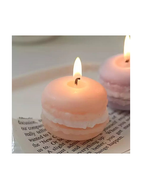 Handgemachte Macaron-Kerze Zartes Rosa
