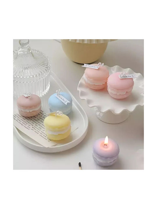 Handgemachte Macaron-Kerze Zartes Rosa
