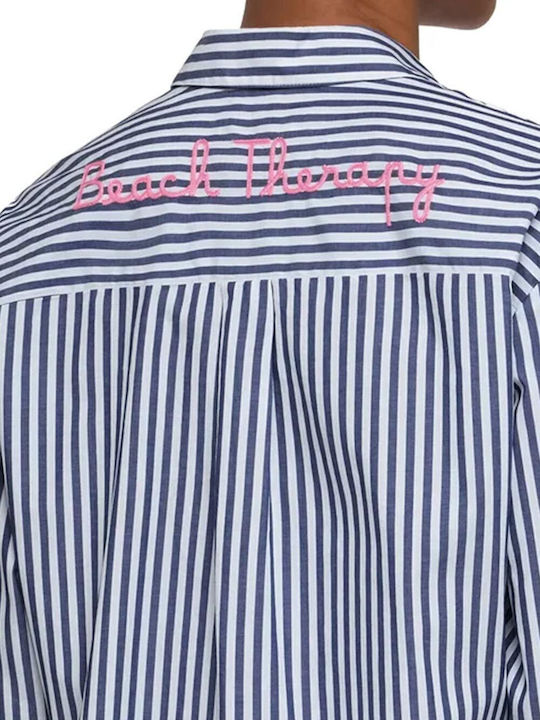 Brigitte Women's Striped Long Sleeve Shirt Blue