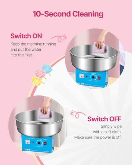 Vevor Commercial Candy Floss Machine Confectionery Machine 1000w Party Blue