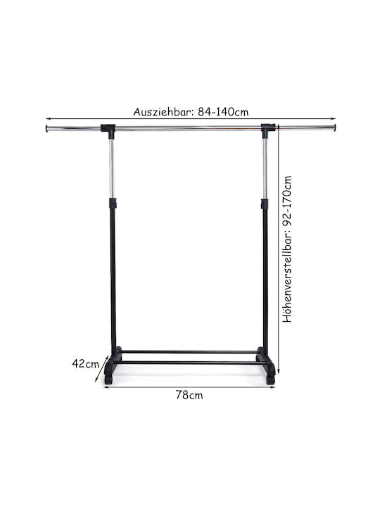 Costway Kleiderständer Schwarz 140x92cm