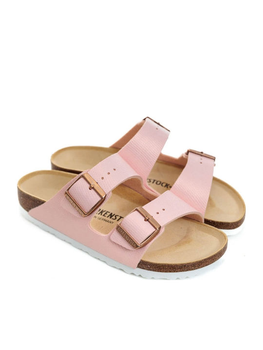 Arizona Leather Women's Flat Sandals in Pink Color Narrow Fit